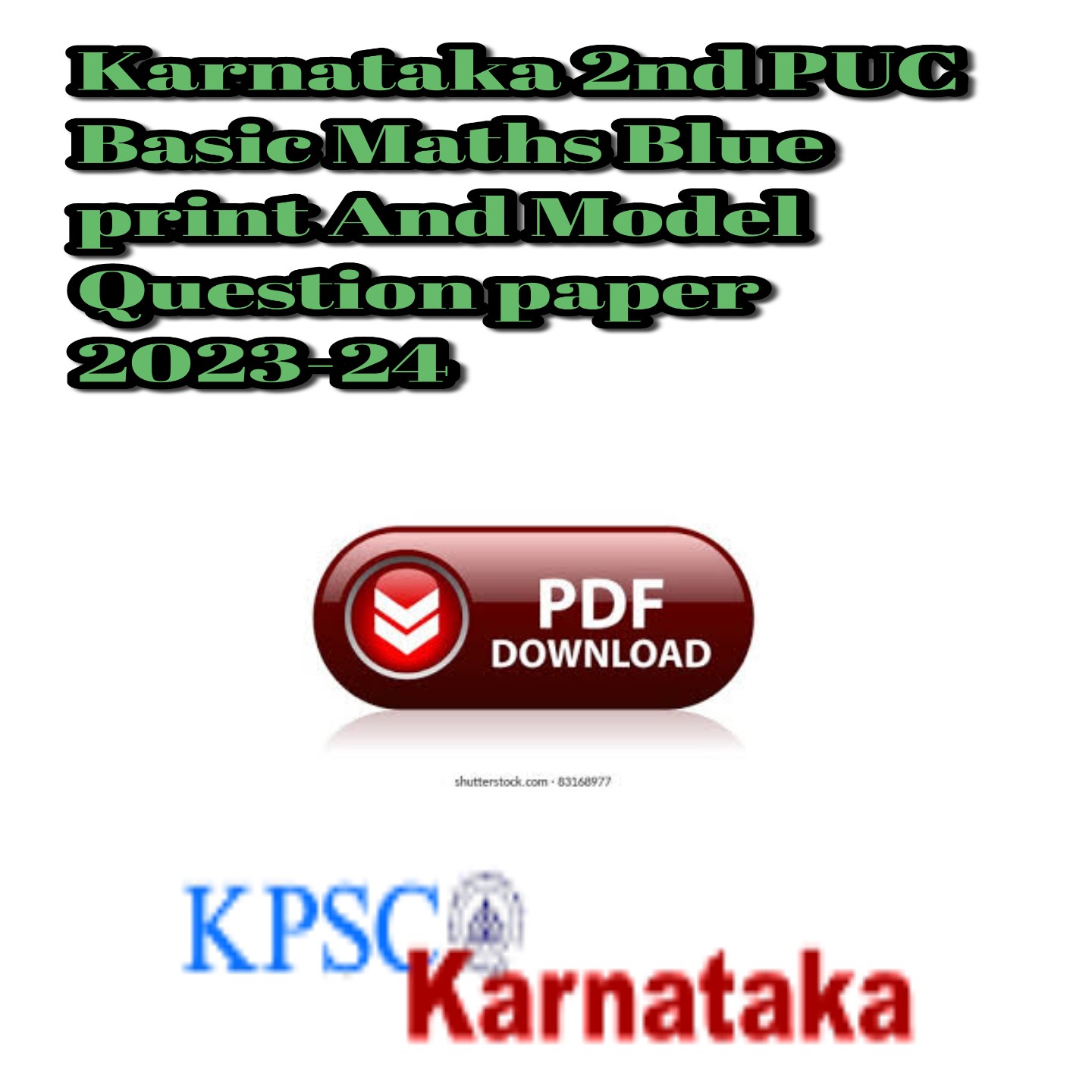Karnataka 2nd PUC Basic Maths Blue print and Model Question paper 2023-24