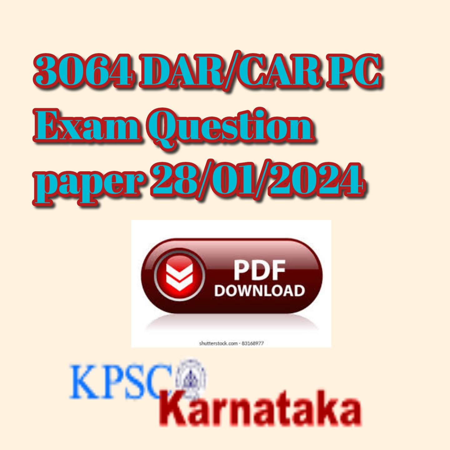 3064 DAR/CAR PC Exam Question paper 28/01/2024